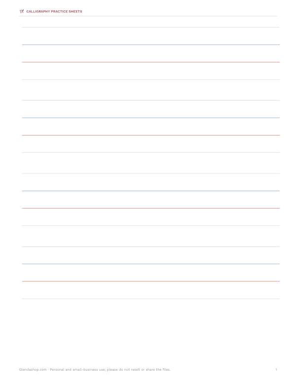 Preview of Upright Calligraphy Practice Guidelines