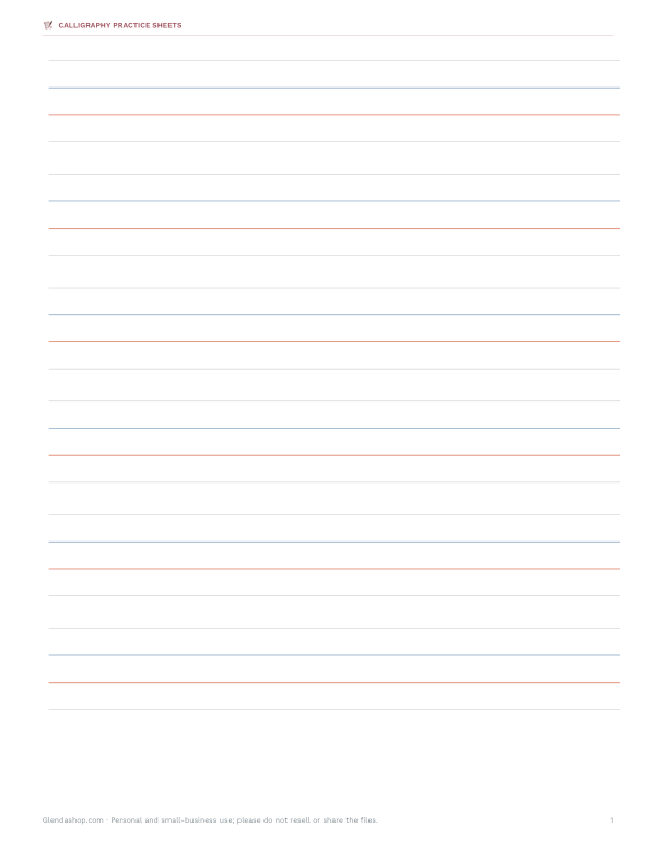 Preview of Upright Calligraphy Practice Guidelines