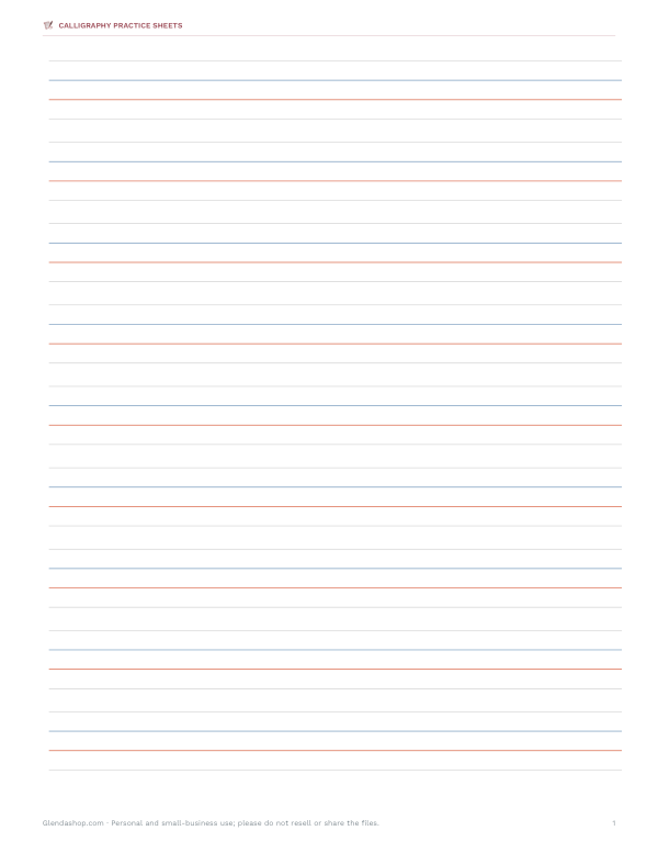 Preview of Upright Calligraphy Practice Guidelines
